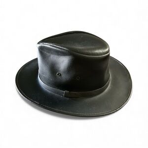 Henschel Hat Company Stark Leather Australian Hat Black Dakota Sz.Medium